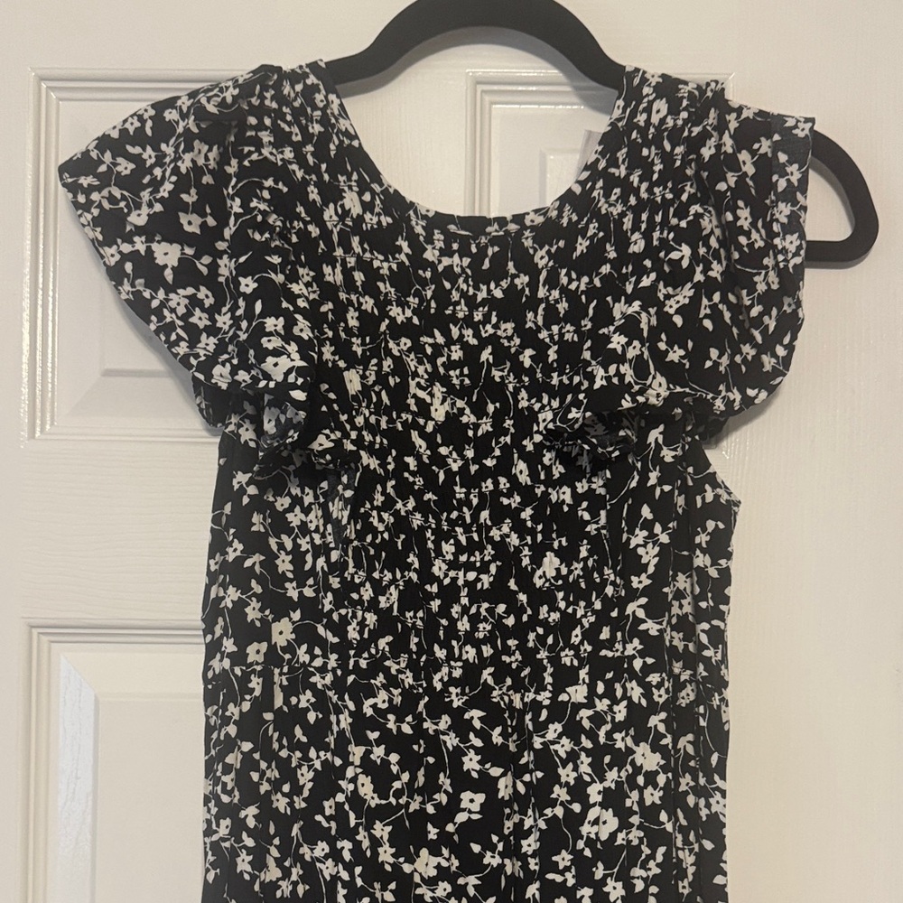 Old Navy Black and White Floral Dress